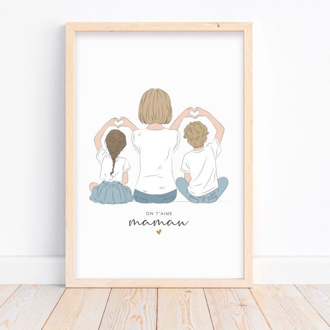 Affiche personnalisée "Mère et enfants"